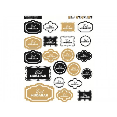 Designer Eid Mubarak Sticker Sheets